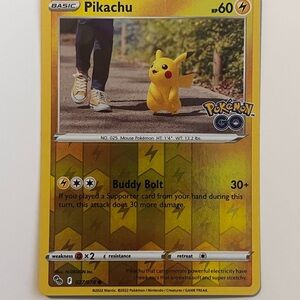 Pokemon Pikachu Card Reverse Pokemon Go NM 027/078